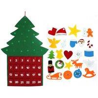 DIY Felt Christmas Tree Wall Calendar - 25 Removable Ornaments, Space-Saving Festive Decor (93cm x 67cm)