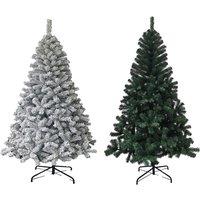 Artificial Christmas Tree, Green or Flocked, 6ft or 7ft Options