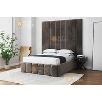 Sofitel Ottoman Velvet Upholstered Wingback Bed Frame with Storage - Double or King Size
