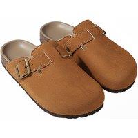 Unisex Brown Birkenstock Mules: Lux Suede, Adjustable Buckle & Ergonomic Support - 3 Sizes & 2 Colours