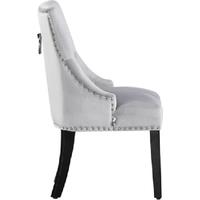 Cheshire Velvet Dining Chairs with Knocker Back - Upholstered, Solid Wood, Classic Style