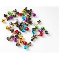 12Pcs Festive Beard Baubles - Mini Jingle Bells Christmas Ornament Set