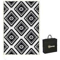 Outsunny Reversible Outdoor Rug 182x274cm with LED String Lights - Weather-Resistant Patio Decor
