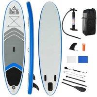 HOMCOM Inflatable SUP Kit - Durable PVC Paddle Board, Lightweight, Portable, Family Camping Essential