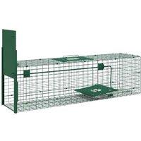 Weather-Resistant Metal Rat Trap Cage - Outdoor Garden Pest Control Accessory, Dark Green