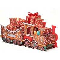 Festive Cardboard Christmas Train Gift Box Present Holder - Large 90cm Storage Decoration