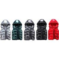 Unisex Black High Collar Parent-Child Cotton Vest with Thick Hood and Warmth