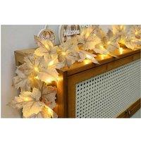 LED Maple Leaf Garland Christmas Lights - Battery-Operated Festive Garland, 2.7m, Indoor/Outdoor