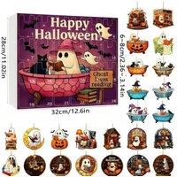Halloween Countdown Calendar - 24 Ghost Acrylic Ornaments for Kids & Families