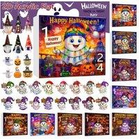 Halloween Ghost Pumpkin Advent Calendar Ornaments - Eco-Friendly 2D Collectible Set for Kids & Families