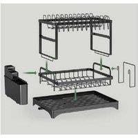 Over Sink Dish Drying Rack - 2-Tier Large Capacity Kitchen Counter Organiser