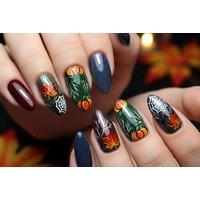 Seasonal Style Nail Art - Full Set of Gel Nails with Creative Art at SMWSH Nail Care Services, Cardiff