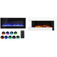PRICE DROP! Modern 50-Inch Wall Mounted Electric Fireplace with Custom Flames - 2 Options
