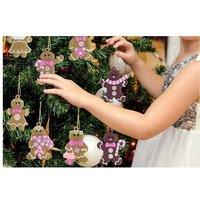 12Pcs Gingerbread Man Christmas Tree Hanging Ornaments - Shatterproof PVC Festive Baubles, 3-Inch Cookie Style