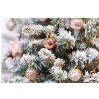 33Pcs Shatterproof Christmas Tree Baubles - Assorted Pink & Gold Ornaments Set