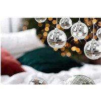20Pcs Christmas Mirror Disco Ball Baubles - Modern Silver Hanging Ornaments, Multi-Size Set