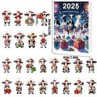 2025 Kids Toy Advent Calendar - Christmas Cow Blind Box, 24 Surprises, Family Fun