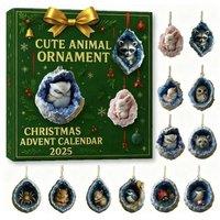 Animal Decorated Christmas Countdown Calendar Ornament for Kids
