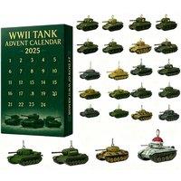 WWII Tank-Themed Acrylic Flat Ornament Advent Calendar