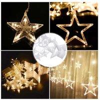 Star Shaped LED Curtain Lights - Energy Efficient Decorative String Lamp for Home & Events
