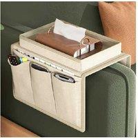 Fabric Sofa Armrest Organizer - 4-Pocket Storage Bag for Sofas & Recliners