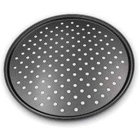 Non-Stick Carbon Steel Pizza Pan with Perforated Holes - Durable Oven Bakeware Tray