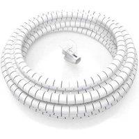 AISENS 2.0m White Spiral Cable Organizer - Tidy Home Cinema & TV Setup Accessory