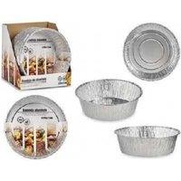 BigBuy Home Kids' Round Aluminum Toy Tray Set (2 pcs, Ages 3+, Creative Play, Durable, Silver)