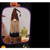 Halloween Pumpkin Faceless Old Man Table Ornament - Hand-Sewn Non-Woven Fabric, Vintage Halloween Decor