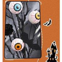 Maple Leaf Bat Pine Cone Eyeball Decorative Bouquet - Black Plastic, Whimsical Halloween Table Decor