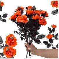 Halloween Gothic Silk Roses - Decorative Faux Flower Arrangement for Home Decor
