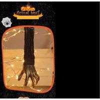 Severed Finger Skull Horror Prop Pendant - Decorative Plastic Ornament for Home & Halloween