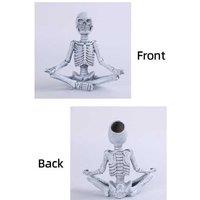 Halloween Yoga Skull Resin Table Ornament - Creative Home Decor Sculpture