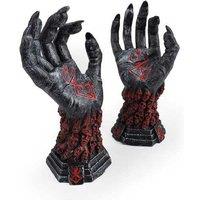 Halloween Scary Fake Hand Home Decor Prop - Black Plastic Realistic Prank Ornament