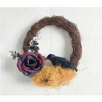 Halloween Dead Rose & Crow Wreath - Horror Door Wall Art, Durable Composite Materials, Gothic Style