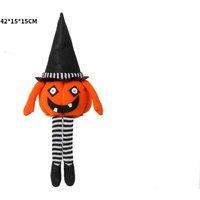 Halloween Scary Pumpkin Ghost Doll Ornament - Silk Fabric Spooky Home Decor