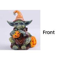 Halloween Pumpkin Lantern Resin Table Ornament - LED Glowing Gnome Doll Home Decor