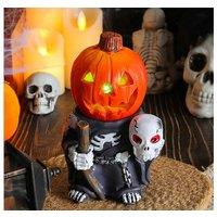 LED Pumpkin Knight Resin Tabletop Ornament - Luminous Halloween Home & Garden Decor