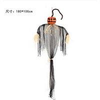Halloween Horror LED Glowing Pumpkin Ghost Decoration - Durable Plastic, Weather-Resistant, Spooky Hanging Home Decor