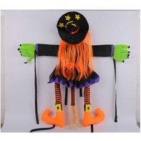 Halloween Tree-Climbing Witch Decoration - Durable Plastic & Fabric, Realistic Hanging Yard Prop