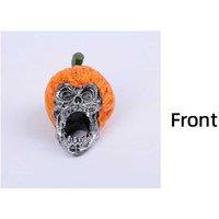 Halloween Resin Skull Figurine - Decorative Table Ornament, Handcrafted Resin, Horror-Themed Home Decor
