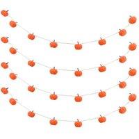 1.5M Outdoor Flocked Pumpkin Skewer - Durable LDPE Halloween Garden Decor