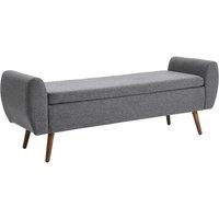 Linen Upholstered Storage Bench with Modern Teddy Fur Finish