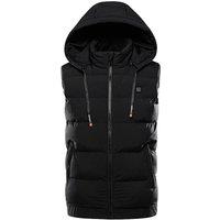 Unisex Black 9-Zone Heated Hooded Vest with Smart Temp Control - Unisex
