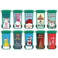 Festive Christmas Wheelie Bin Stickers in Multiple Designs and Sizes