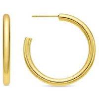 Luxenter Hudak 18k Gold Hoop Earrings with Zirconium - 29mm Polished Finish