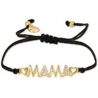 18k Gold 'Mom' Bracelet with Cubic Zirconia - Adjustable, Elegant Gift
