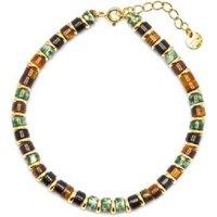 Luxenter Ryhu Adjustable Sterling Silver & Tiger Eye Bracelet - 18k Gold Plated Modern Charm, 16-19cm