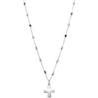 Sterling Silver Cross Necklace with Sapphire Zircon - Adjustable Chain, Lightweight, Rhodium-Plated