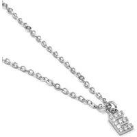 Sterling Silver Alphabet E Necklace with Sparkling Zirconium - Adjustable Personalised Pendant